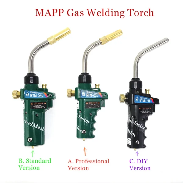 شعلة لحام النحاس MAPP شعلة غاز البروبان بيزو الزناد الإشعال CGA600 النحاس الألومنيوم التدفئة لحام الموقد