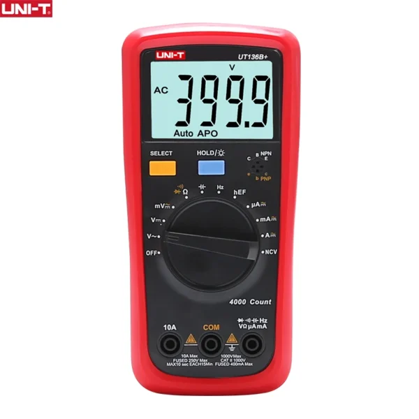 UNI-T وحدة الرقمية المتر السيارات المدى 1000V 10A AC DC الفولتميتر الحالي السعة متر الكهربائية اختبار درجة الحرارة قياس