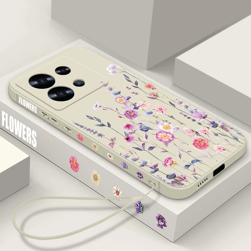 الزهور الصغيرة الأزهار قضية الهاتف ل Xiaomi Poco F6 برو X6 X5 C65 برو 4G F6 للصدمات الوفير لينة بولي يوريثان سيليكون الغطاء الخلفي Funda