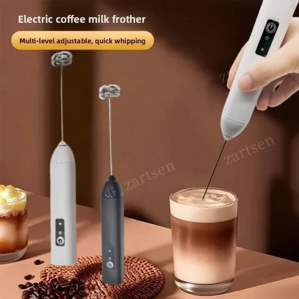 الحليب اللاسلكي Frother الكهربائية نوع-C خلاط يدوي الفولاذ المقاوم للصدأ صانع القهوة الصغيرة خفقت خلاط للقهوة كابتشينو