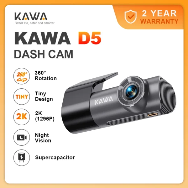 كاميرا رماد كاوا 2K لـ Dashcam في السيارة التحكم الصوتي في السيارة لمدة 24 ساعة أجهزة استشعار وقوف السيارات تطبيق WiFi