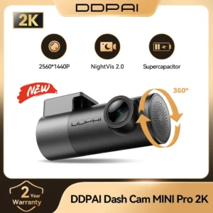 DDPAI MINI Pro 2K داش كام واي فاي جهاز تسجيل فيديو رقمي للسيارات للرؤية الليلية الذكية التحكم الصوتي دعم 24H شاشة ركن السيارة سيارة داش كاميرا مسجل