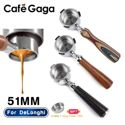 القهوة Portafilter بدون قاع 51 مللي متر عارية لديلونجي EC680 EC685 EC200 سلة المرشح ماكينة إسبريسو اكسسوارات أدوات باريستا