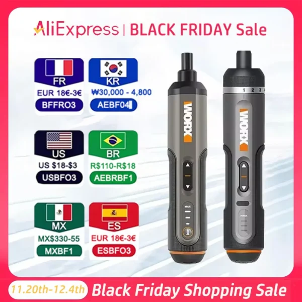 Worx 4 فولت مفك كهربائي صغير مجموعة WX242 WX241 WX240 الذكية اللاسلكي المفكات الكهربائية USB قابلة للشحن أدوات الحفر اليدوية