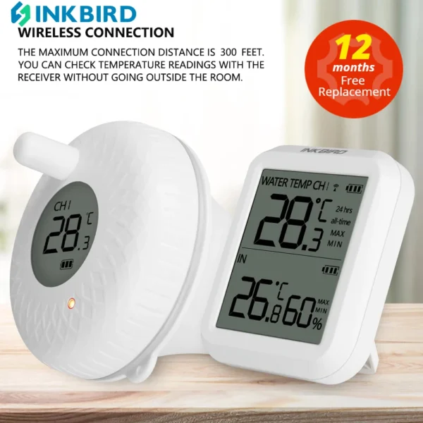 INKBIRD IBS-P01R ميزان حرارة حمام السباحة العائم اللاسلكي حمام الحيوانات الأليفة لحمام السباحة ومياه الحمام والمنتجعات الصحية وأحواض السمك وبرك الأسماك