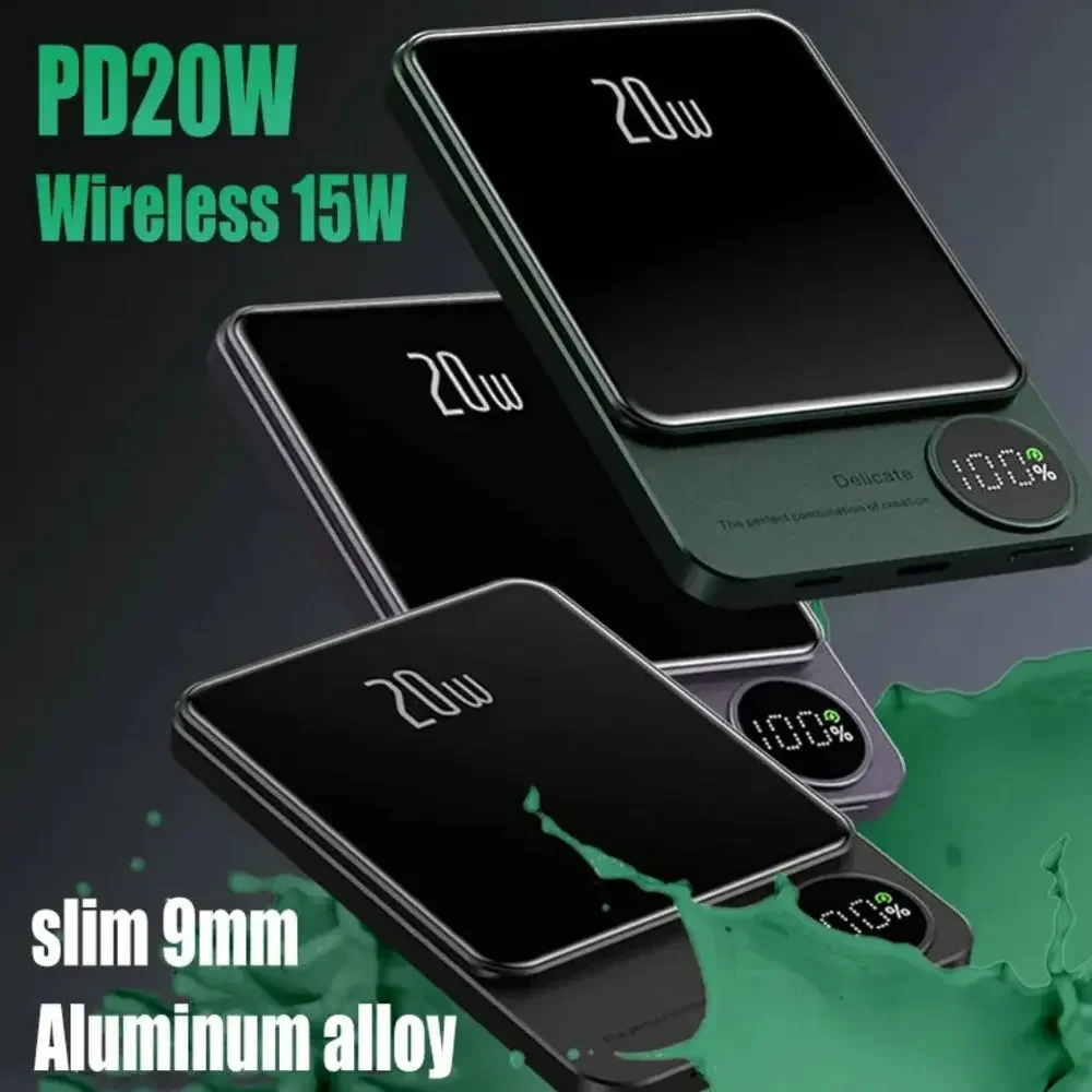 10000mAh قوة البنك المغناطيسي 20 واط Magsafing شحن سريع بطارية خارجية آيفون 22 واط شحن لاسلكي Powerbank لهواوي Q9