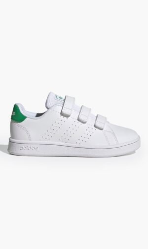 اديداس أبيض Advantage Court Lifestyle Hook-and-loop Shoes for للنساء والرجال