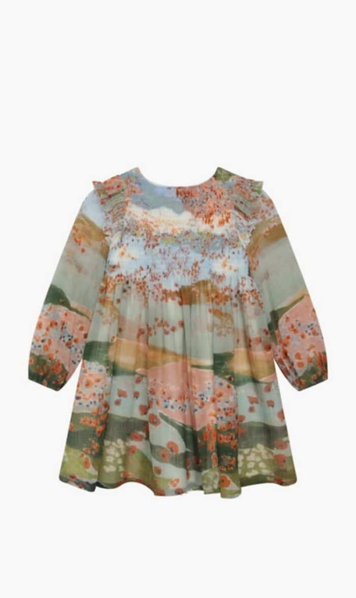 كلوي متعدد الألوان Ceremony Print Dress for للبنات