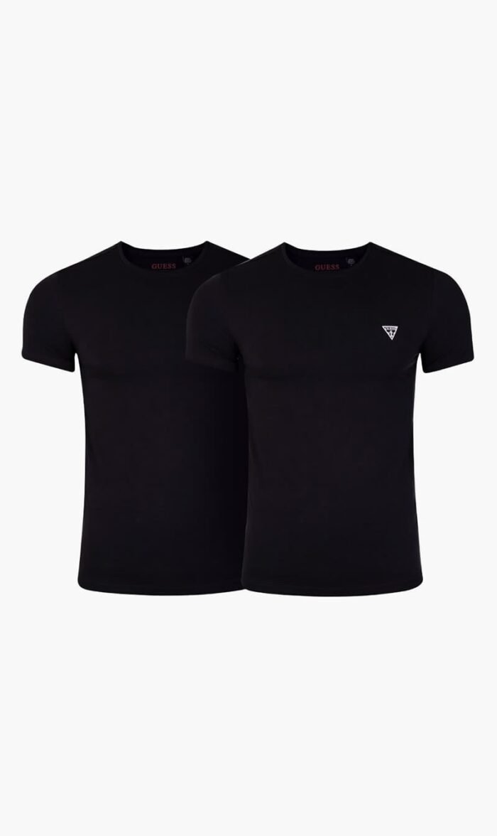 جس أسود Pack Of 2 Black Crew Neck T-shirt for للرجال
