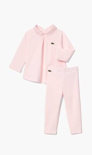 لاكوست وردي Baby Pique Gift Set for للبنات
