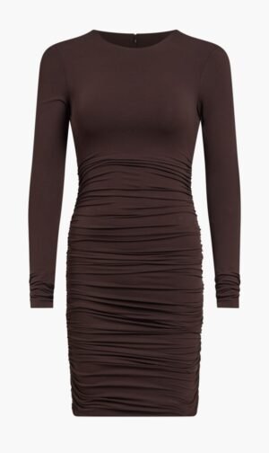 مايكل كورس بني Str Jersey Ls Ruched for للنساء