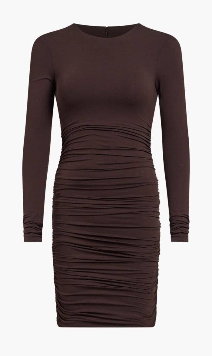 مايكل كورس بني Str Jersey Ls Ruched for للنساء