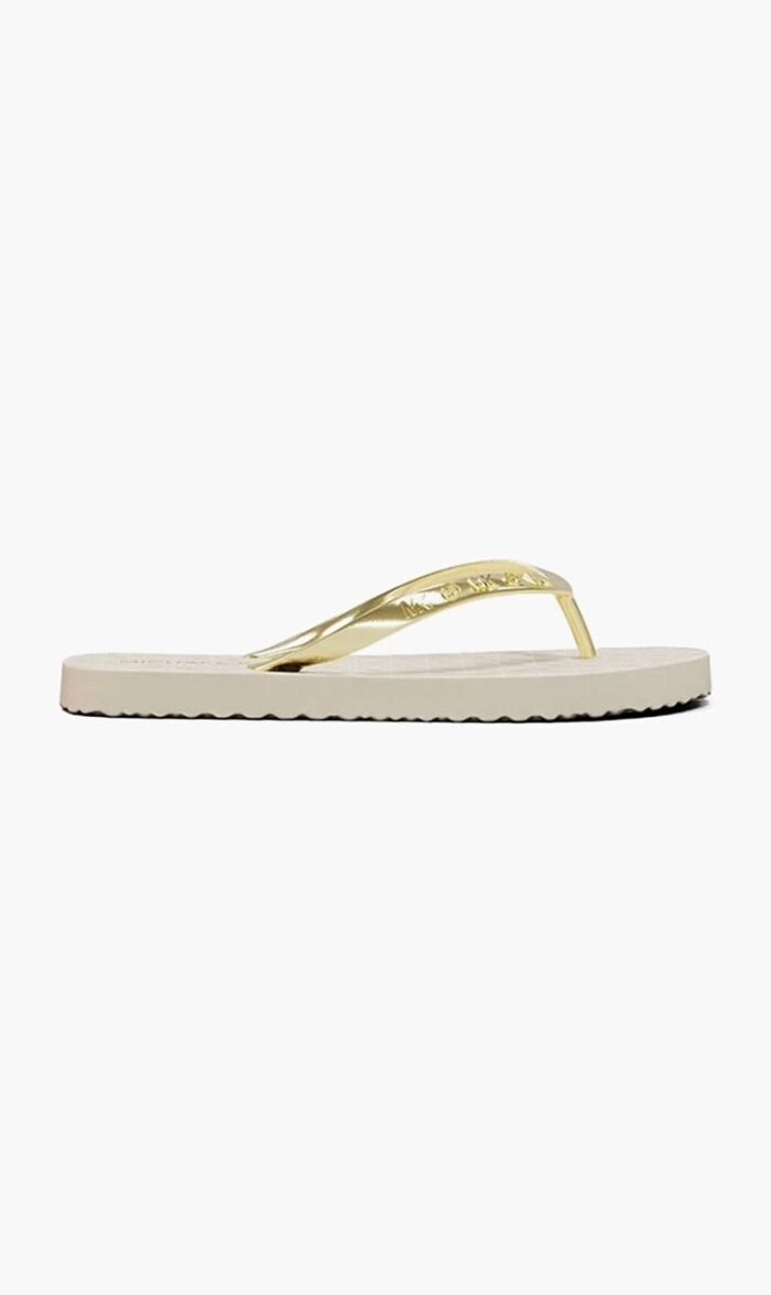 مايكل كورس أبيض Mk Logo Flip Flop for للنساء