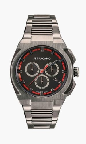 فيراغامو أسود Edge Chronograph Quartz Watch for للنساء