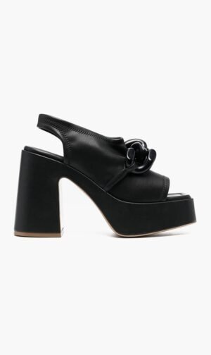 ستيلا مكارتني أسود Chain Link Sandal for للنساء