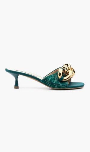 ستيلا مكارتني أخضر Falabella Crystal Embellished Mules for للنساء