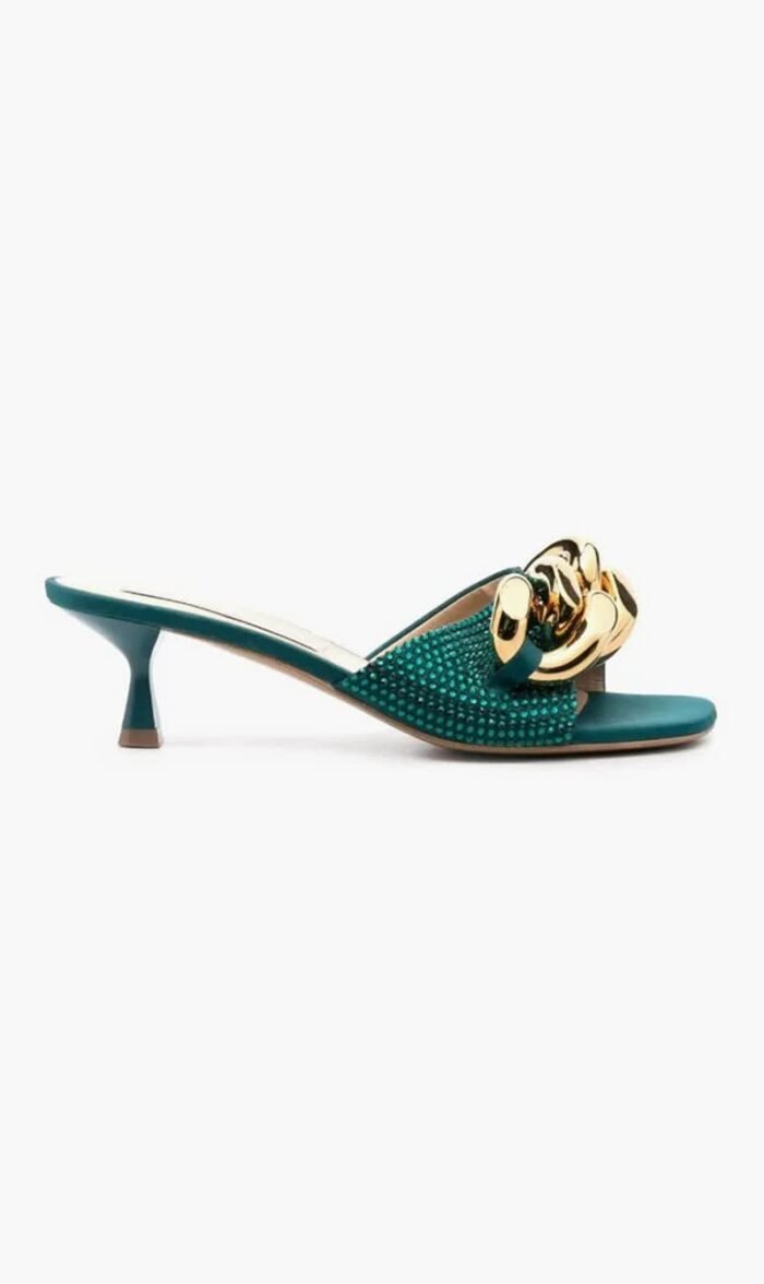 ستيلا مكارتني أخضر Falabella Crystal Embellished Mules for للنساء