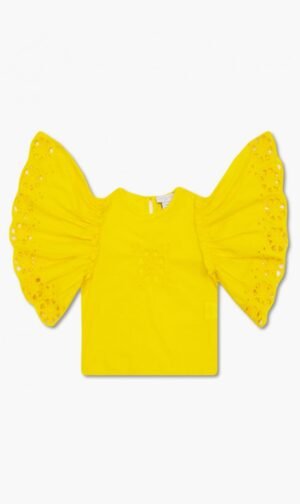 ستيلا مكارتني ذهبي Openwork Top for للبنات