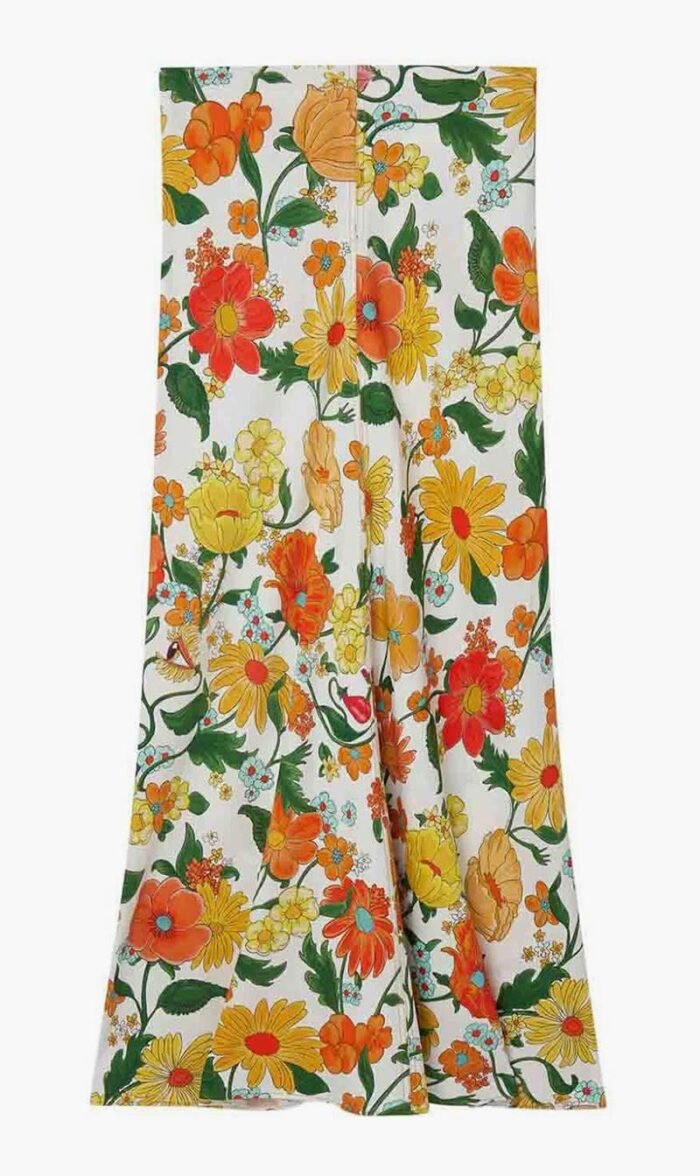 ستيلا مكارتني متعدد الألوان Floral Print Midi Skirt for للنساء