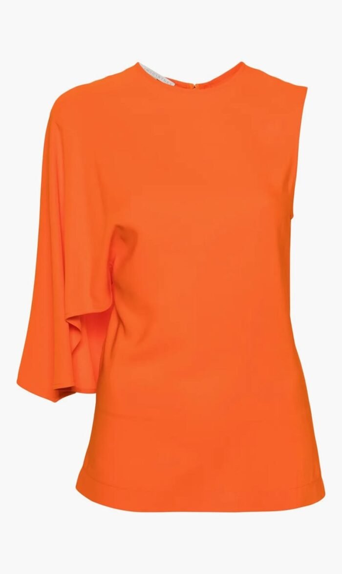 ستيلا مكارتني برتقالي Asymmetric Cape Detailed Top for للنساء