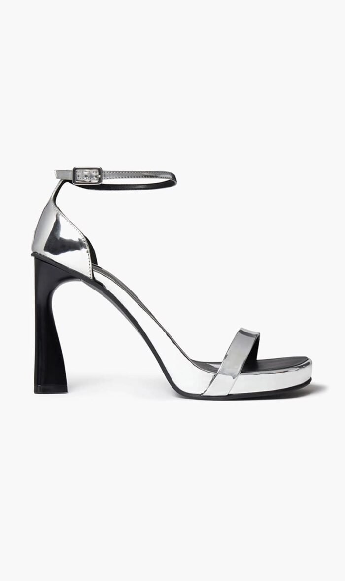 ستيلا مكارتني فضي Elsa Mirrored Heeled Sandals for للنساء