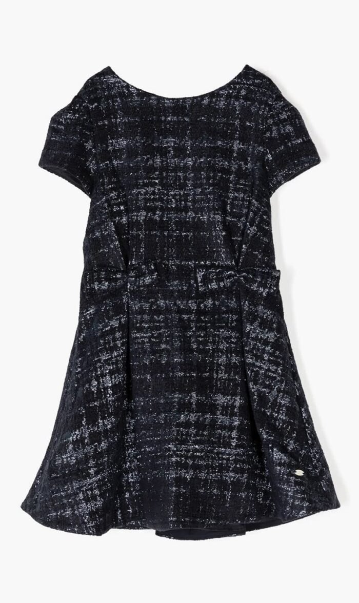 تارتين ايت شوكولا أزرق Tweed Metallic Detailing Dress for للبنات