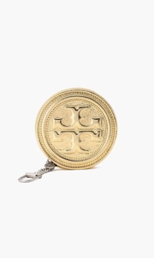توري برتش ذهبي Fleming Soft Metallic Coin Pouch Key Fob for للنساء