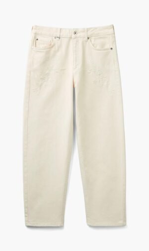 يونايتد كولورز أوف بينيتون بيج Floral Embroidery Trousers for للنساء