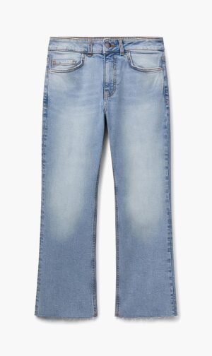 يونايتد كولورز أوف بينيتون أزرق فاتح Cotton Cropped Jeans for للنساء