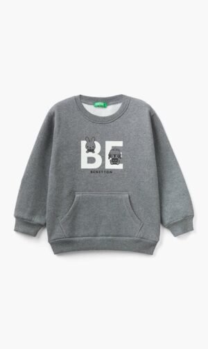 يونايتد كولورز أوف بينيتون رمادي Warm Kangaroo Pocket Sweatshirt for للأولاد
