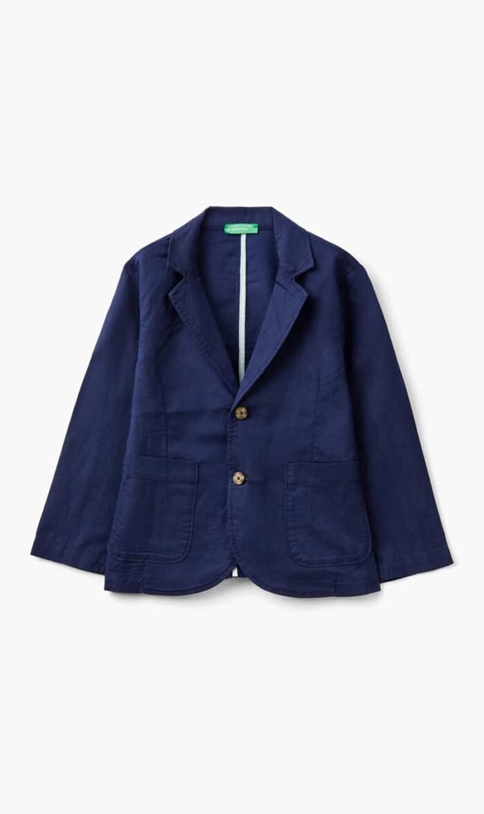 يونايتد كولورز أوف بينيتون أزرق Linen Blend Blazer for للأولاد