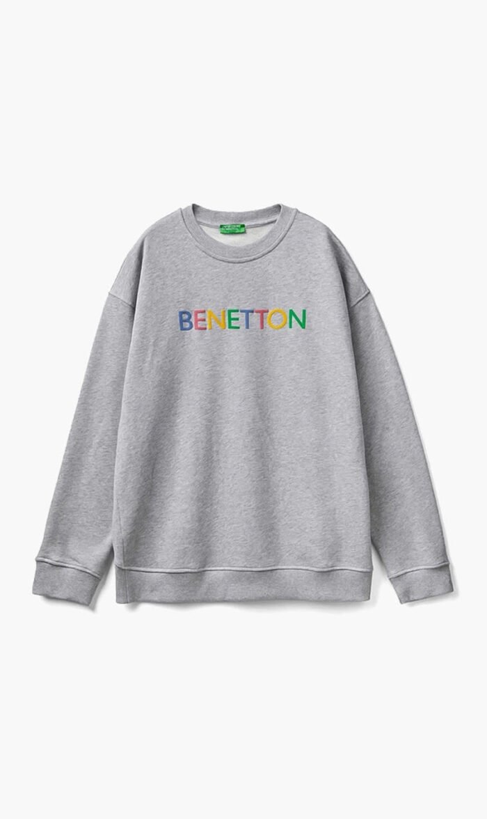 يونايتد كولورز أوف بينيتون رمادي Logo Sweatshirt for للرجال