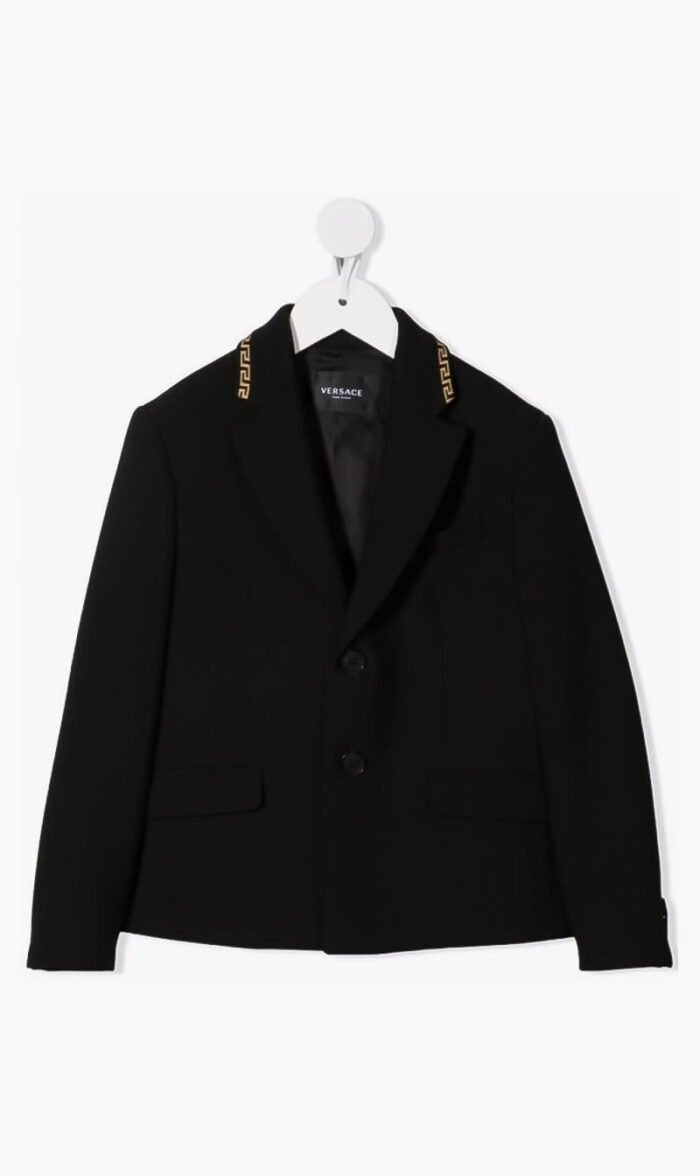 فيرساتشي أسود Greca Blazer for للأولاد