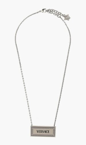 فيرساتشي فضي Logo Necklace for للرجال