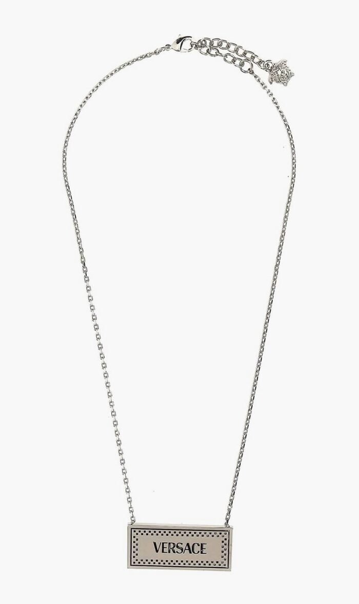 فيرساتشي فضي Logo Necklace for للرجال