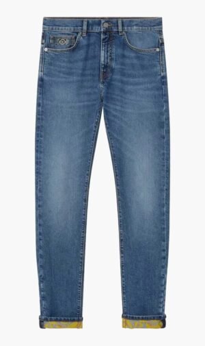 فيرساتشي أزرق Barocco Slim Fit Jeans for للرجال