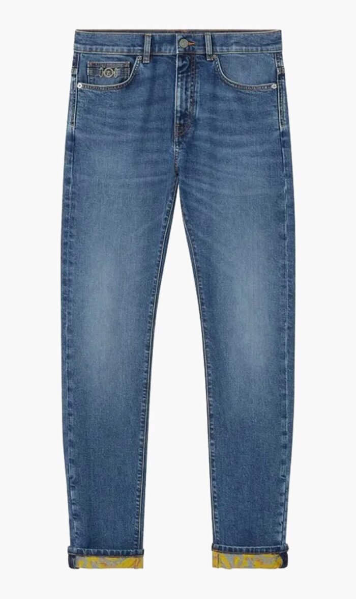 فيرساتشي أزرق Barocco Slim Fit Jeans for للرجال