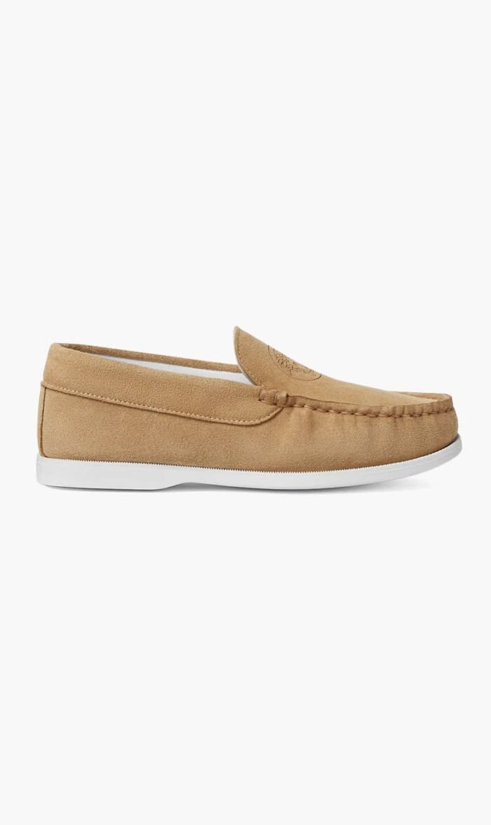 فيرساتشي بني Suede Medusa Loafers for للأولاد