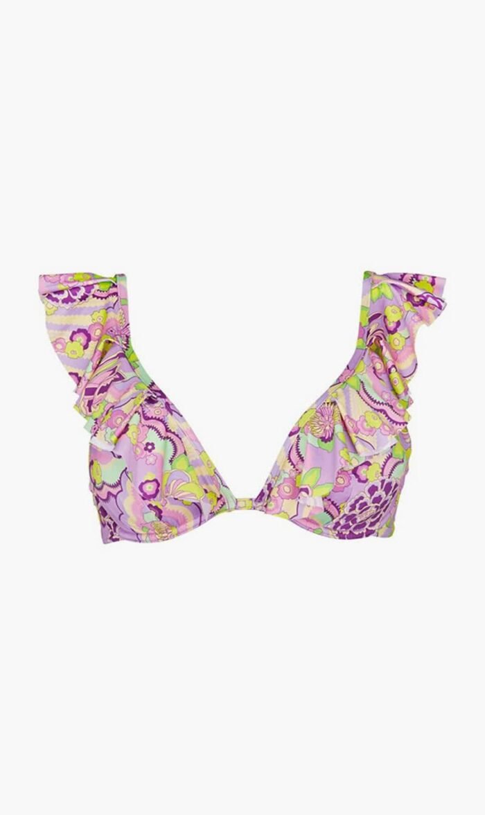 فيلبروكان أرجواني Flowers Lizzy Bikini Top for للنساء
