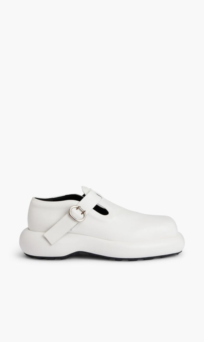 جيل ساندر أبيض Scarpe Semi-shiny Calf Leather for للنساء