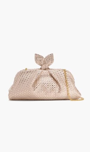 أكوازورا فيرينزي ذهبي Bow-tie Crystals Clutch for للنساء