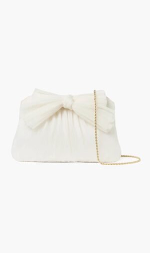 لوففلر راندال أبيض Rayne Pearl Bow Clutch for للنساء