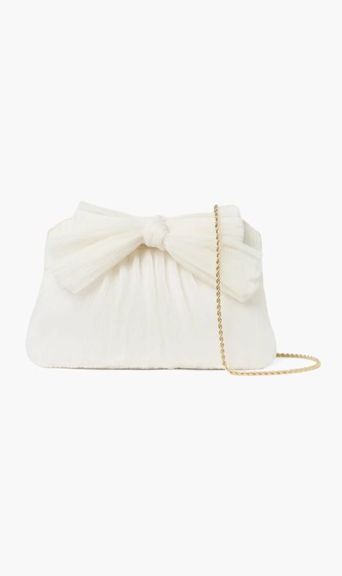 لوففلر راندال أبيض Rayne Pearl Bow Clutch for للنساء