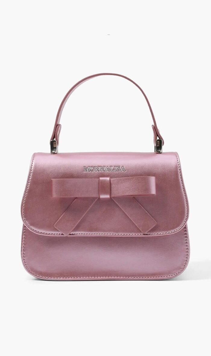 موناليسا وردي Glossy Leather Bow Handbag for للبنات