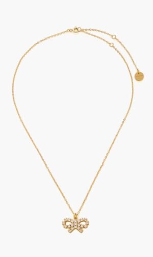 سيلف بورتريت ذهبي Micro Bow Necklace for للنساء