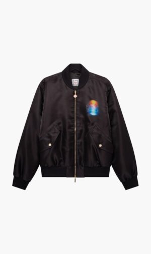 كازابلانكا باريس أسود Organza Gradient Bomber Jacket for للرجال