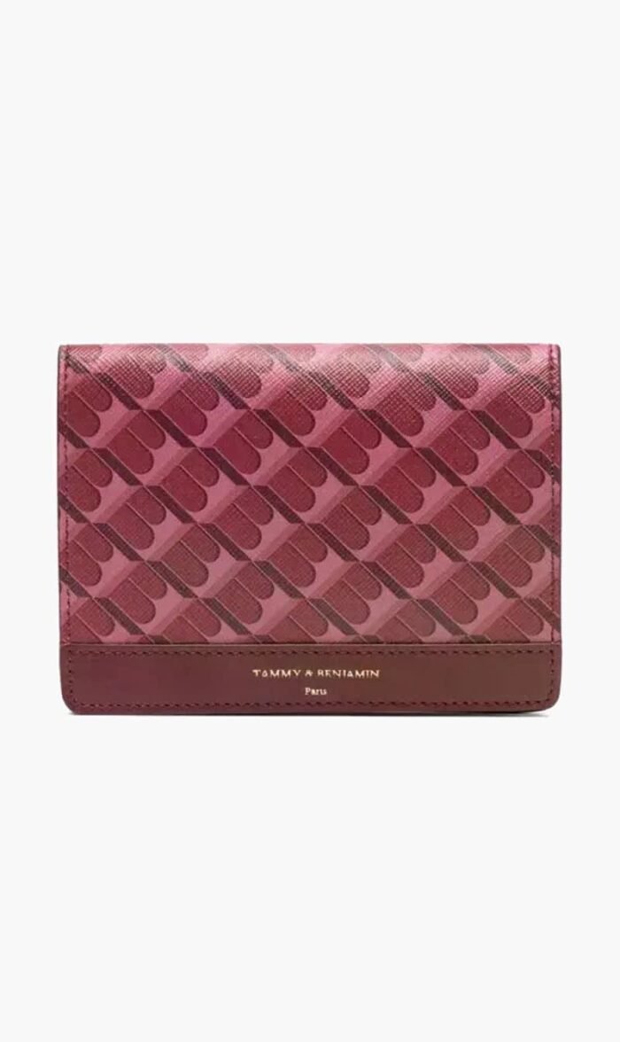 تامي وبنجامين أحمر Monogram-pattern Passport Holder for للنساء