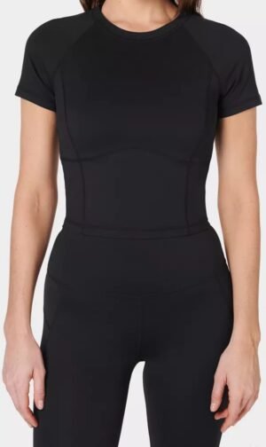 سويتي بيتي أسود All Day Active Cropped T-shirt for للنساء