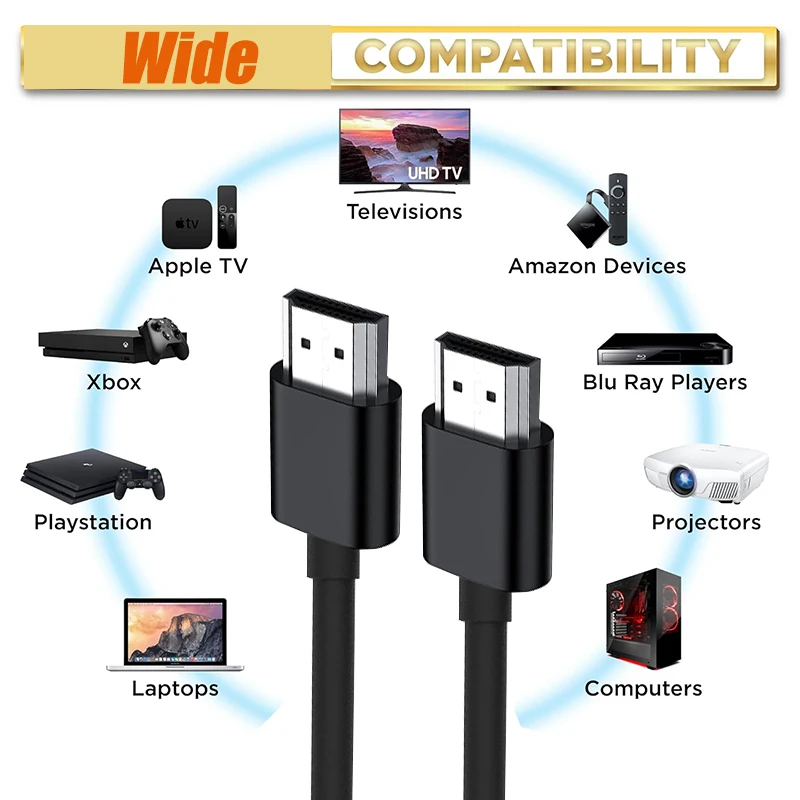 كابل HDMI 2.0 فائق القصر 4K 60Hz بطول 15 سم يدعم HDR وArc/CEC/Dolvision لأجهزة Yandex TV وApple TV Box وPC وHDTV