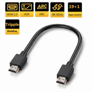 كابل HDMI 2.0 فائق القصر 4K 60Hz بطول 15 سم يدعم HDR وArc/CEC/Dolvision لأجهزة Yandex TV وApple TV Box وPC وHDTV
